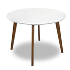 White Solid Wood Dining Table with Water-Resistant Finish - Alina