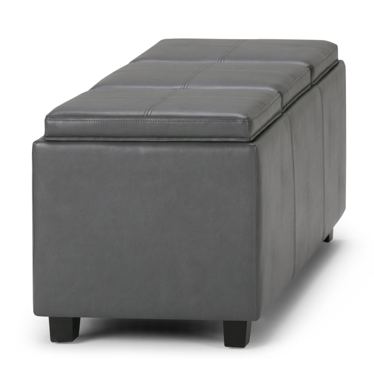 Avalon Upholstered Storage Ottoman with Flip-Over Serving Trays - Multiple Colors