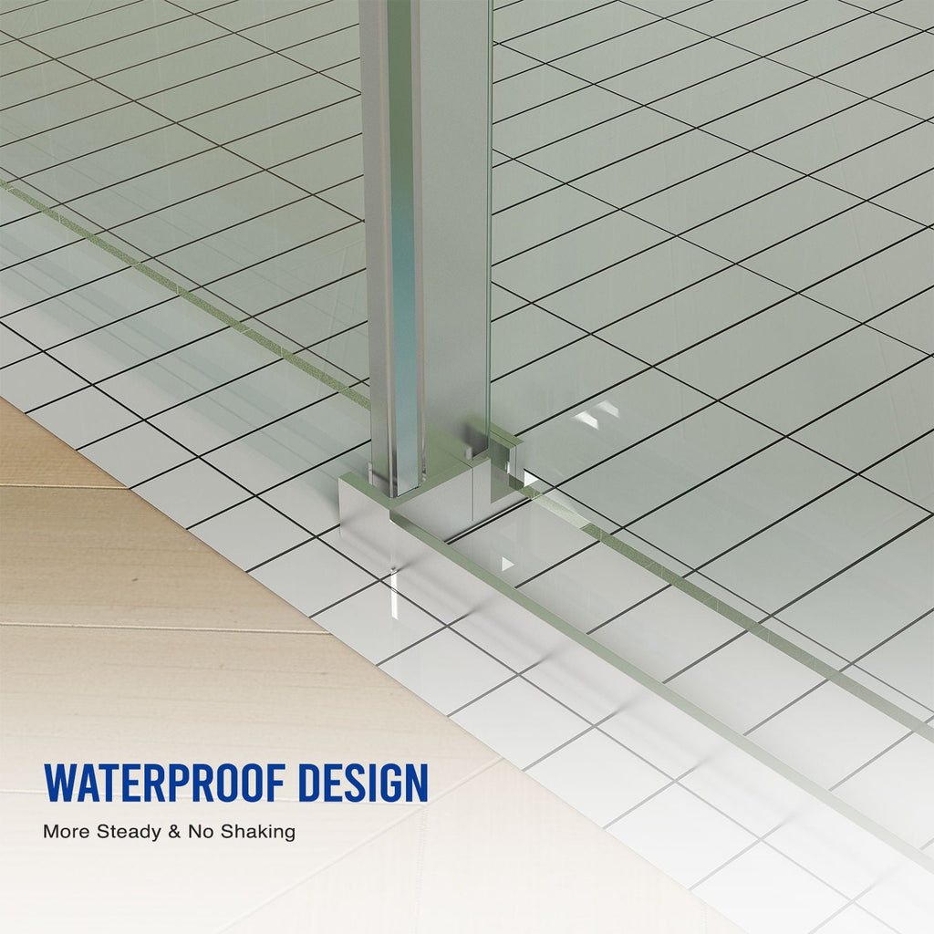 Pearl Silver Sliding Frameless Shower Door with Easy Clean Tempered Glass
