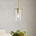 Adjustable Pendant Lighting with Clear Glass Shade - Black or Gold
