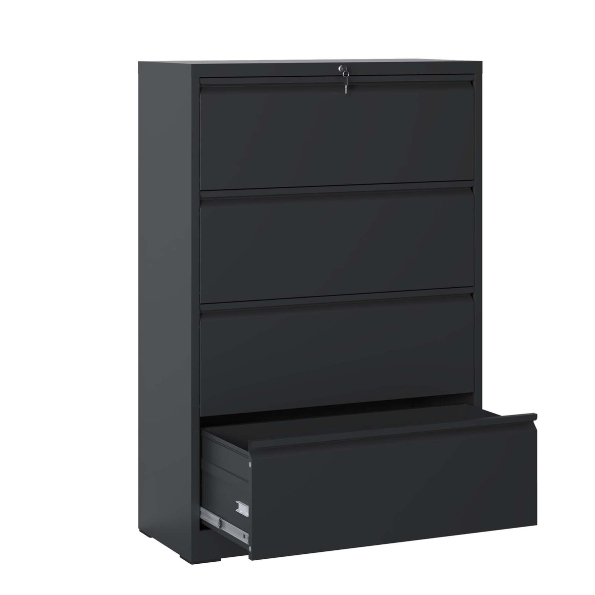Premium Drawer Metal Lateral File Cabinet with Lock - Black or White