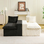 Luxury Multifunctional Sofa for Living Room with Adjustable Layout - Black, Dark Green, White, Pink