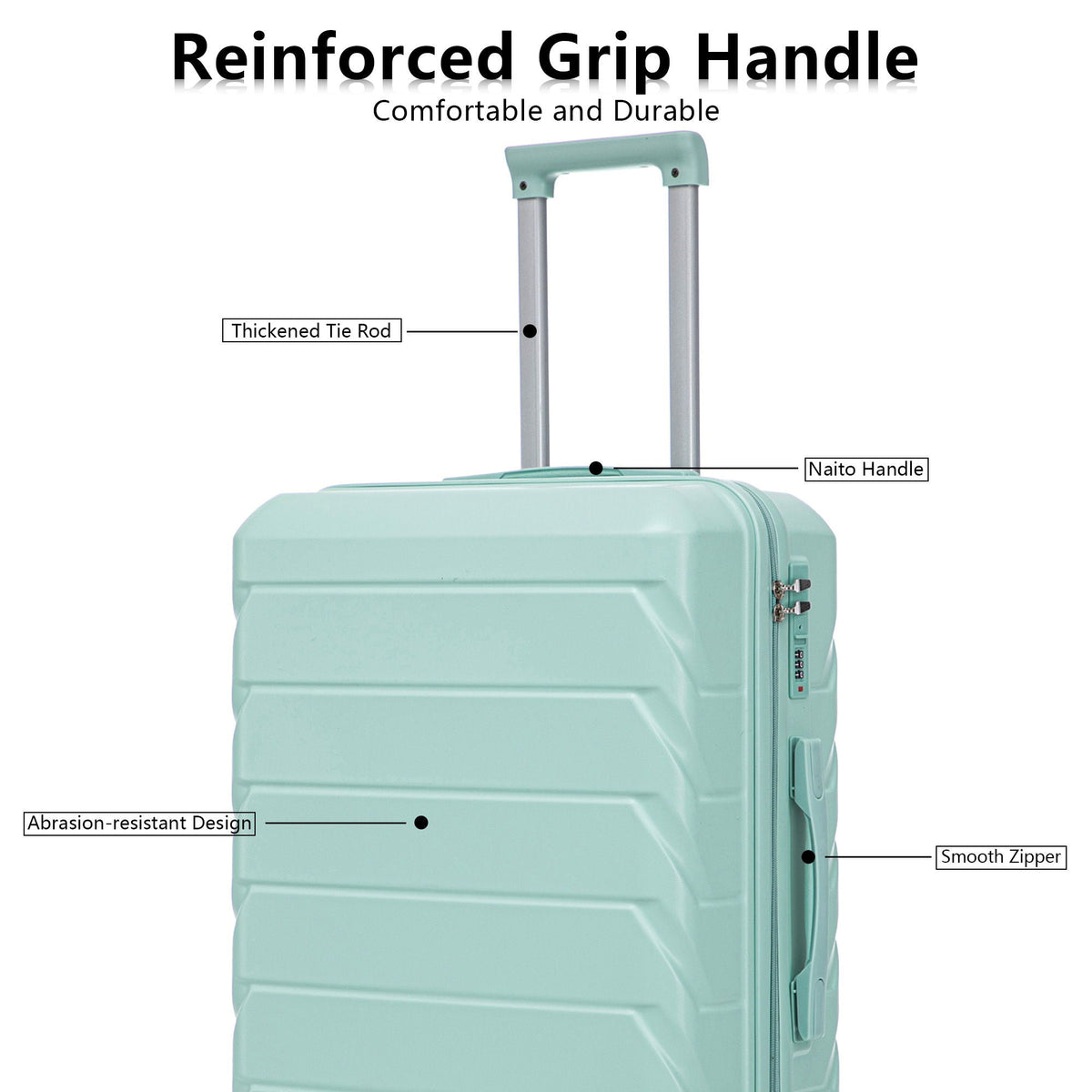 3 Pieces Set Spinner Wheel Luggage With Combination Lock