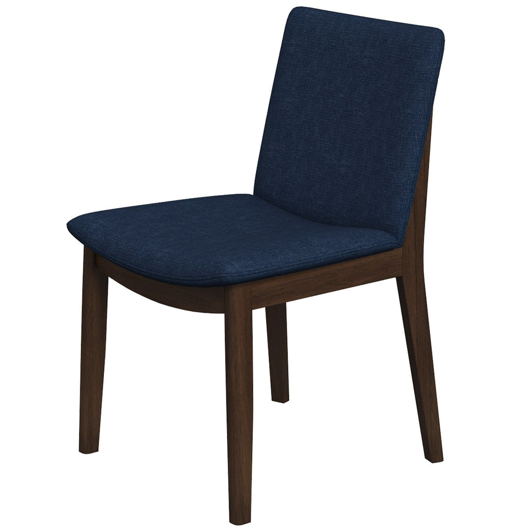 Mid-Century Modern Solid Wood Dining Chair Set with Fabric Upholstery - Multiple Colors