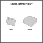 Cotton Jacquard Comforter Set with Reversible Design - Aqua