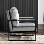 Classic Mid Century Modern Accent Chair with Square Metal Frame - Multiple Colors