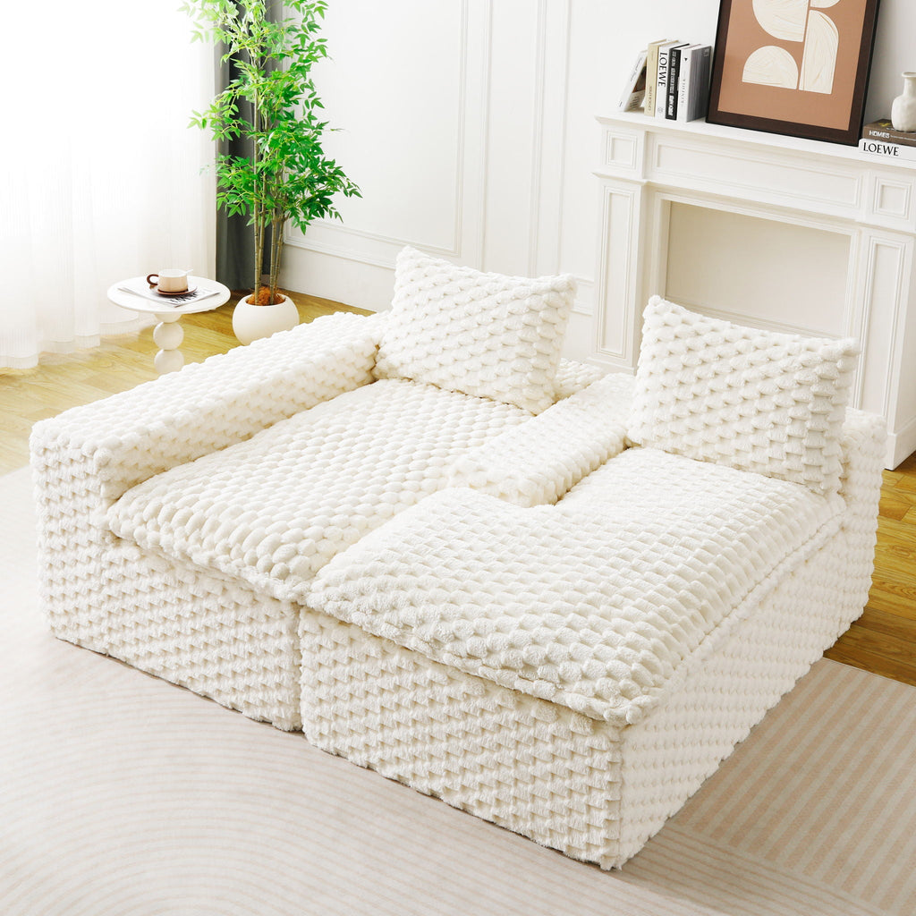 Convertible Modular Sectional Sofa with Twin Seat and Chaise - Multiple Colors