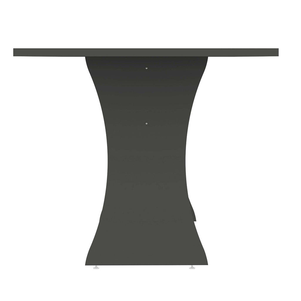Modern Dining Table with Adjustable Metal Feet - Dark Gray or White