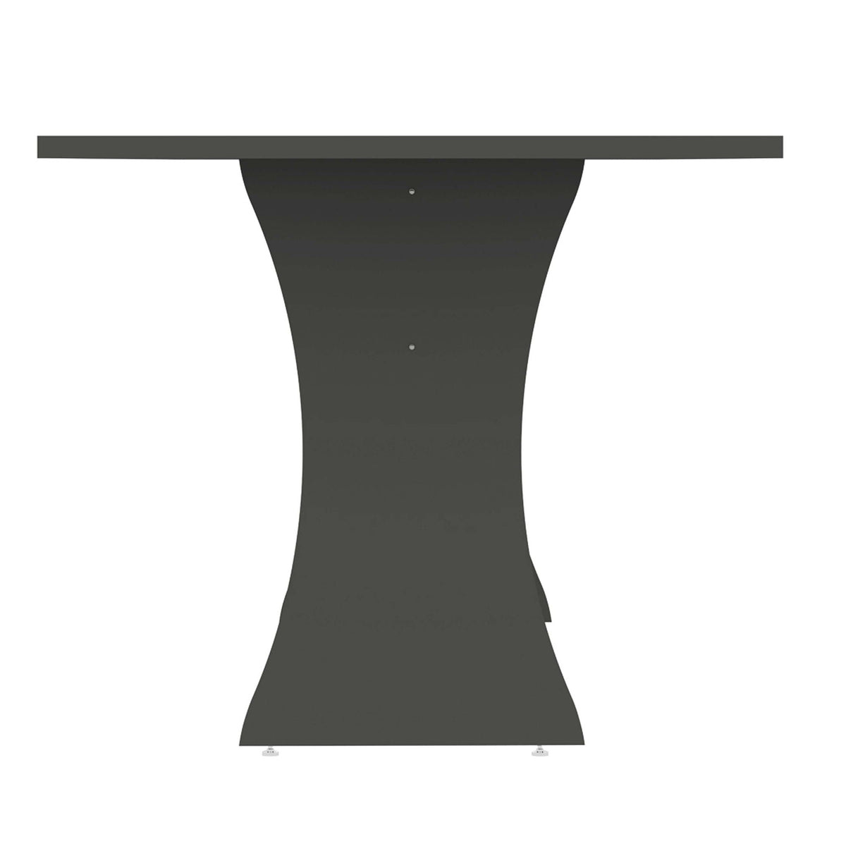 Modern Dining Table with Adjustable Metal Feet - Dark Gray or White