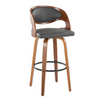Mid-Century Modern Barstool Set with Swivel Footrest - White or Dark Gray