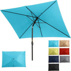 Rectangular Patio Umbrella with Crank Tilt - UV-Resistant Canopy