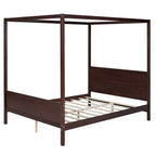Canopy Platform Bed with Headboard and Footboard, Slat Support Leg - Queen
