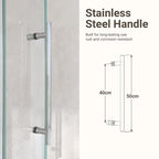 Frameless Single Sliding Shower Door with Stainless Steel Rollers - Chrome