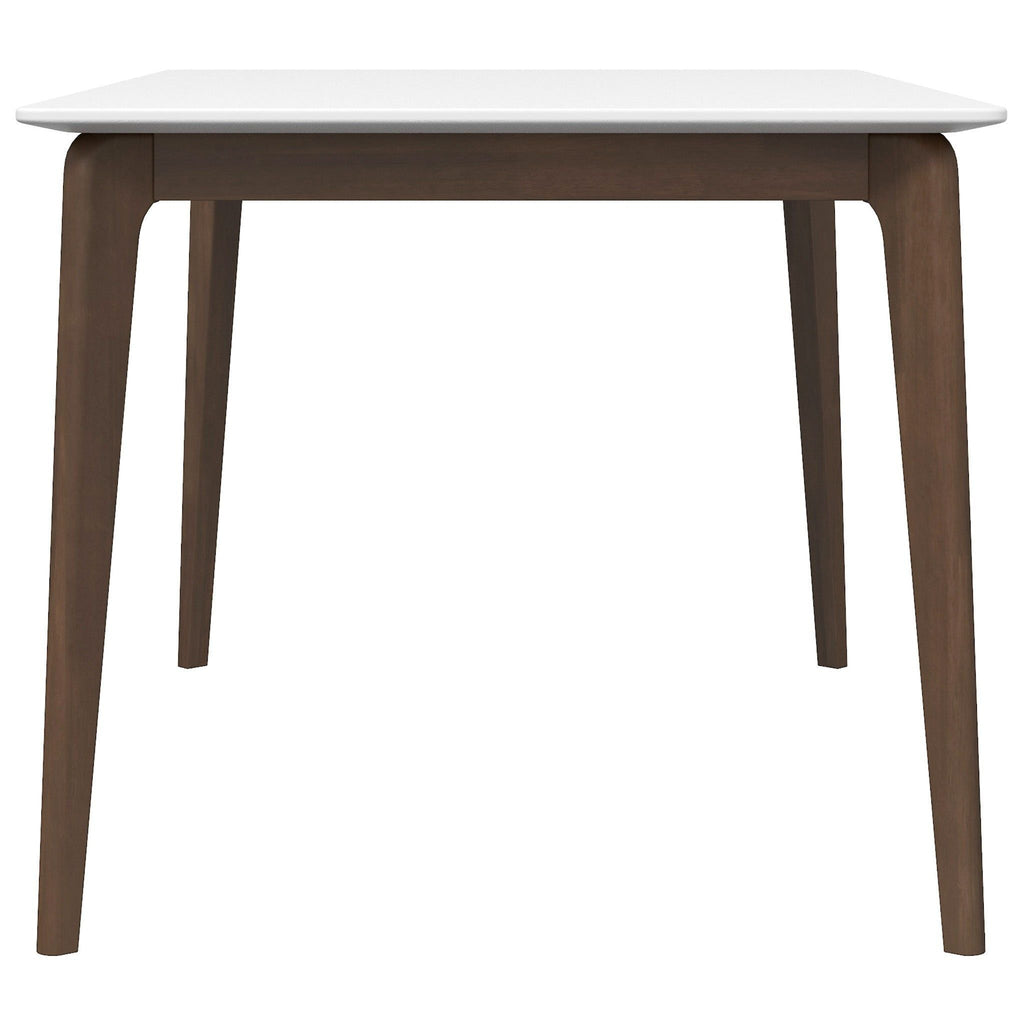 Rectangular Modern Dining Table with Solid Wood Construction – Dark Brown or White