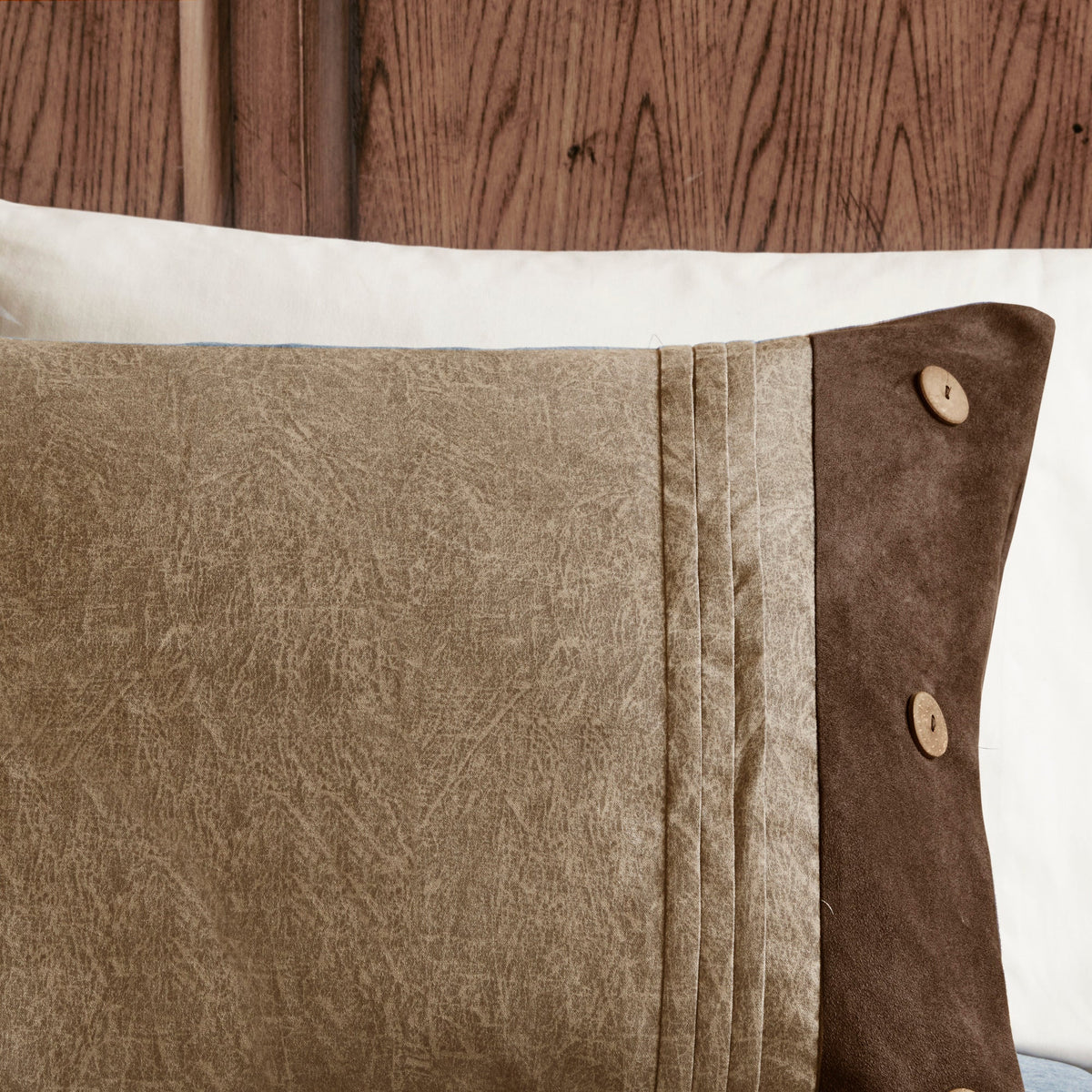 Brown Faux Suede Comforter Set with Hypoallergenic Filling – Queen, 7 Piece