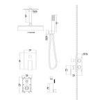 Dual Shower Head 10" Ceiling Mount Shower System with Rough In Valve - Matte Black