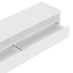 Modern 70" TV Stand with Full Extension Drawers - White or Light Brown