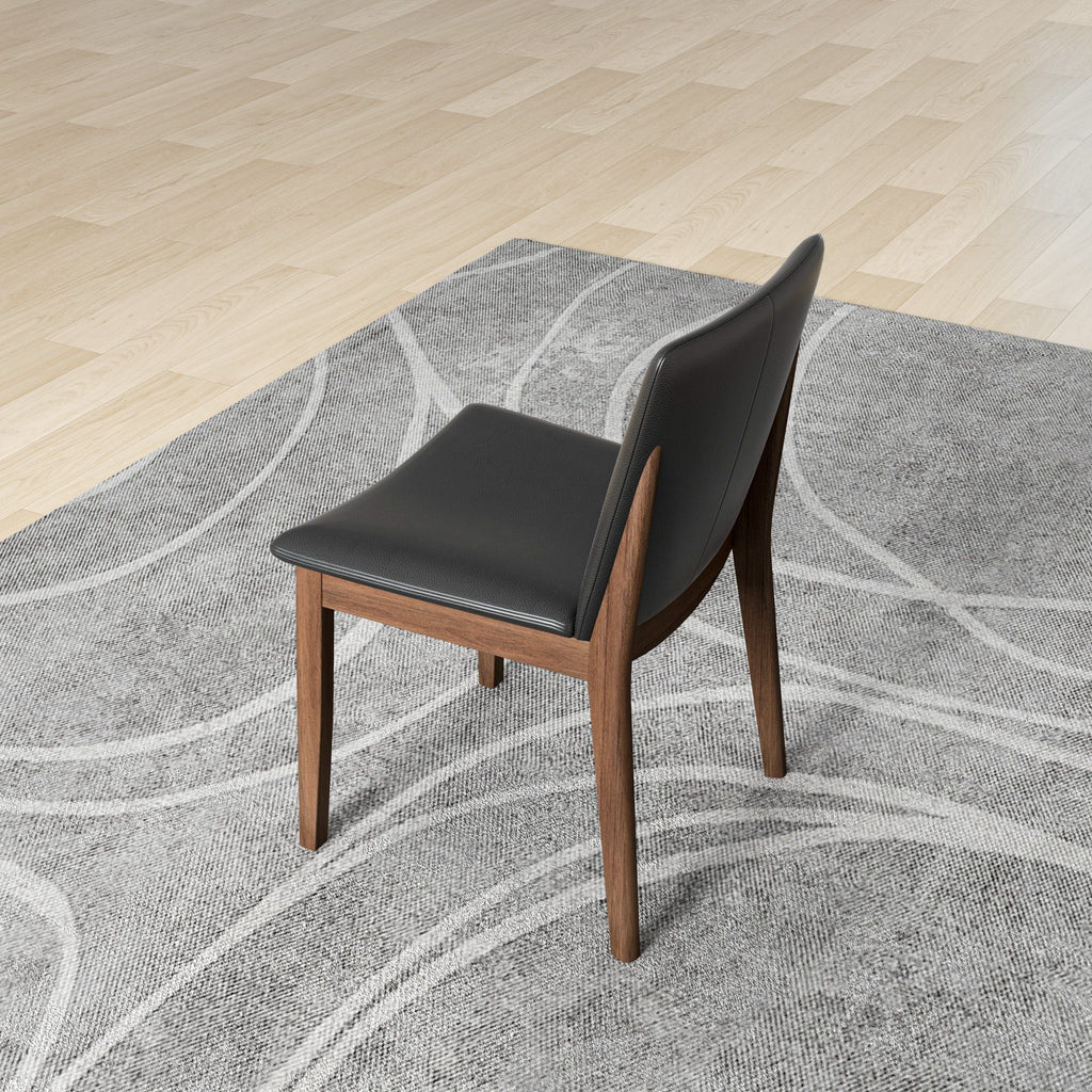 Mid-Century Modern Solid Wood Dining Chair Set with Fabric Upholstery - Multiple Colors