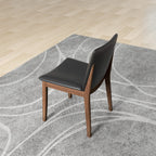 Mid-Century Modern Solid Wood Dining Chair Set with Fabric Upholstery - Multiple Colors