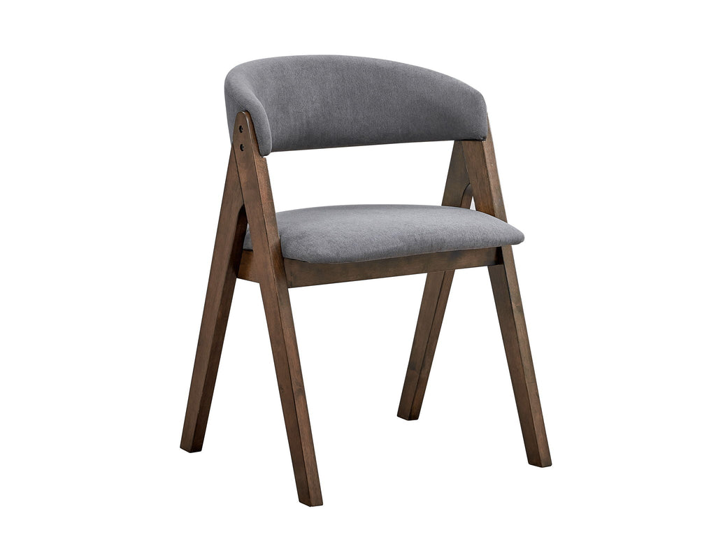 Gray Side Chair Set with Upholstered Cushion - Modern Dining Room Chairs