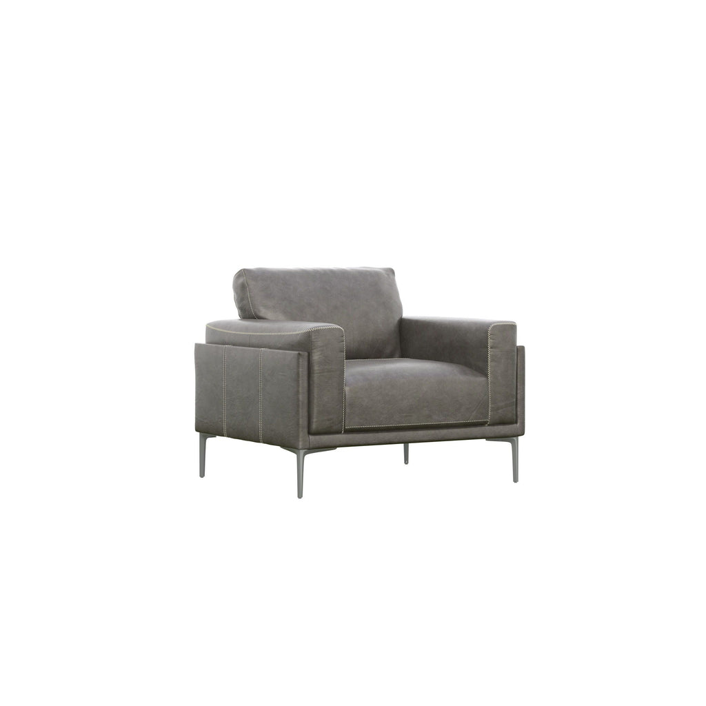 Transitional Fabric Arm Chair with Relaxed Seating - Dark Gray