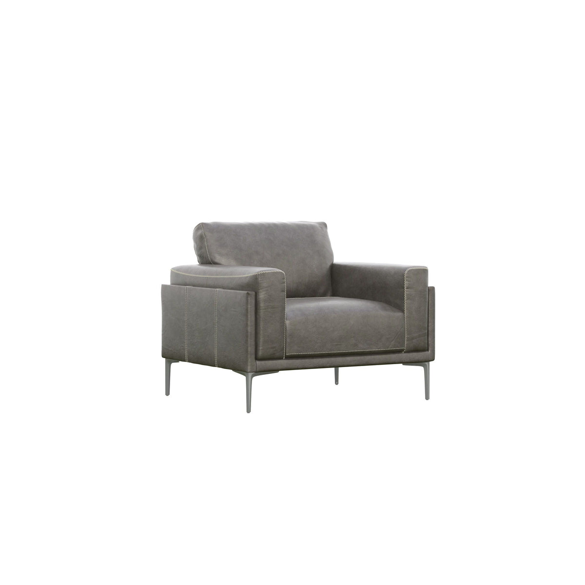 Transitional Fabric Arm Chair with Relaxed Seating - Dark Gray