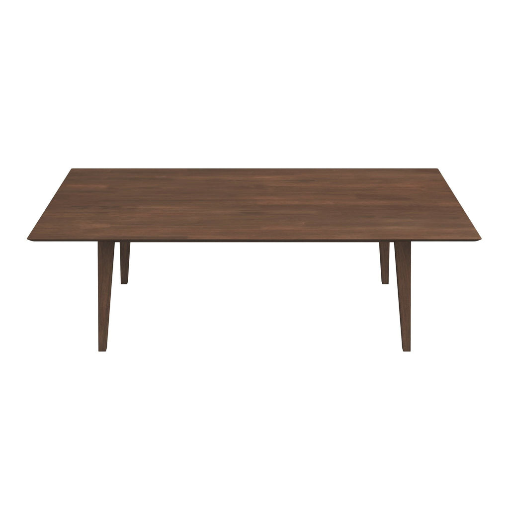 Rectangular Modern Dining Table with Solid Wood Construction – Dark Brown or White