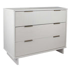 Solid Wood 3 Drawer Dresser with Ribbed Fronts - Multiple Colors