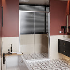 Single Sliding Shower Door with Handle - Chrome, Tempered Glass