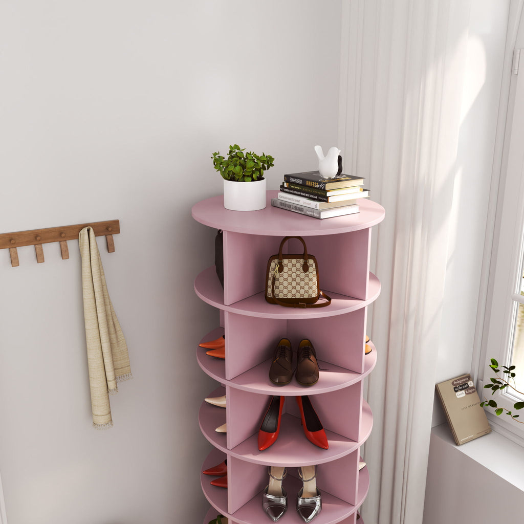 360 Rotating Shoe Cabinet 6 Layers with Space-Saving Rotating Design - Multiple Colors