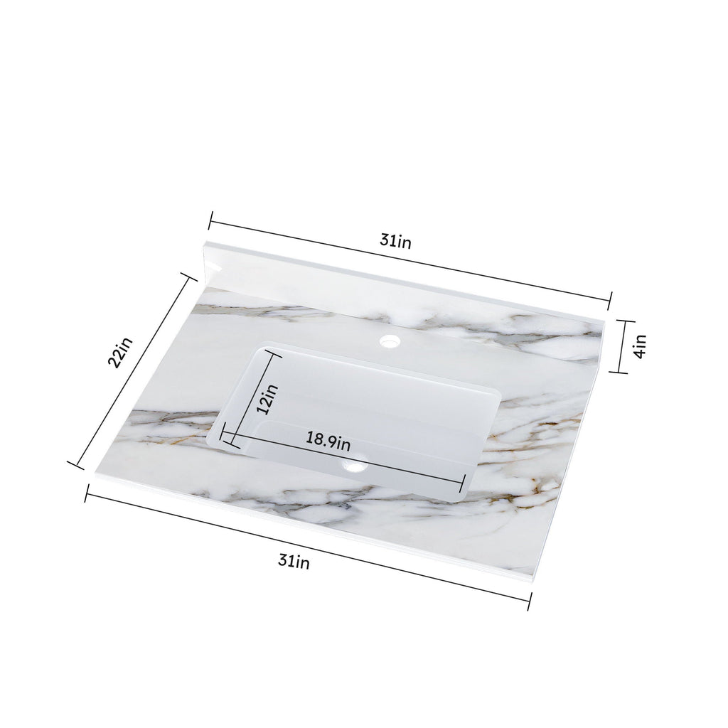 Elegant Vanity Top With Undermount Sink And Backsplash