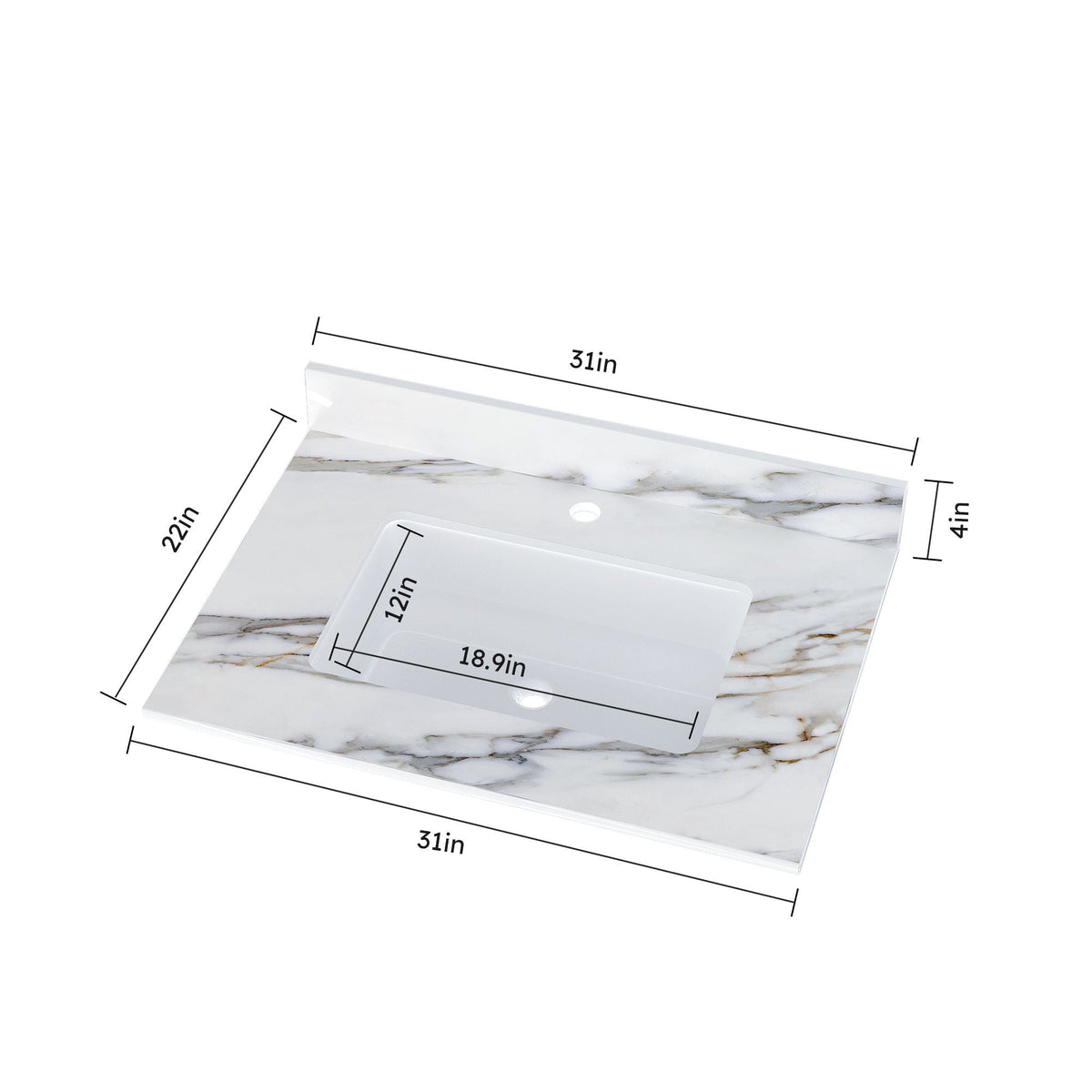 Elegant Vanity Top With Undermount Sink And Backsplash