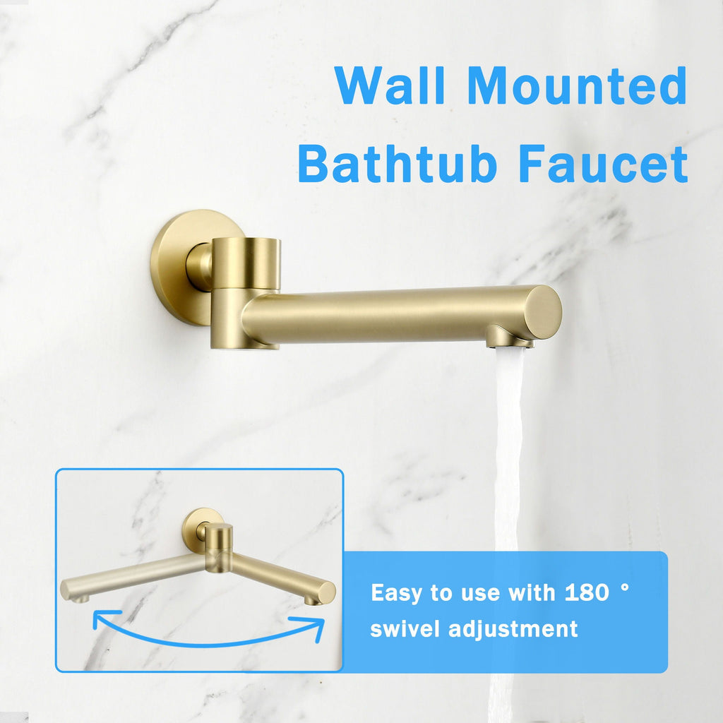 10" Shower System Set with Control Valve – Solid Brass – Gold or Black