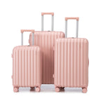 Spinner Wheel Luggage Set with USB Port and Holders - Pink, Black, Green