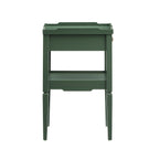 1 Drawer Nightstand with Solid Wood Frame - Blue, Dark Green, or White