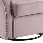 Pink Swivel Glider Chair with Nailhead Trim - Tamaki