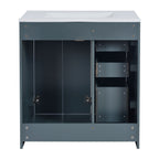 Ceramic Sink Vanity Combo with 3 Drawers and Soft Closing Doors - 30"
