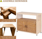 Wooden Patio Bar Table Set with Storage