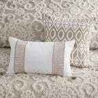 Taupe Cotton Comforter Mini Set with Tufted Chenille Embroidery - King