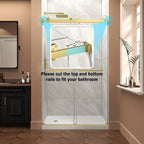 Frameless Shower Door with Tempered Glass - Brushed Gold