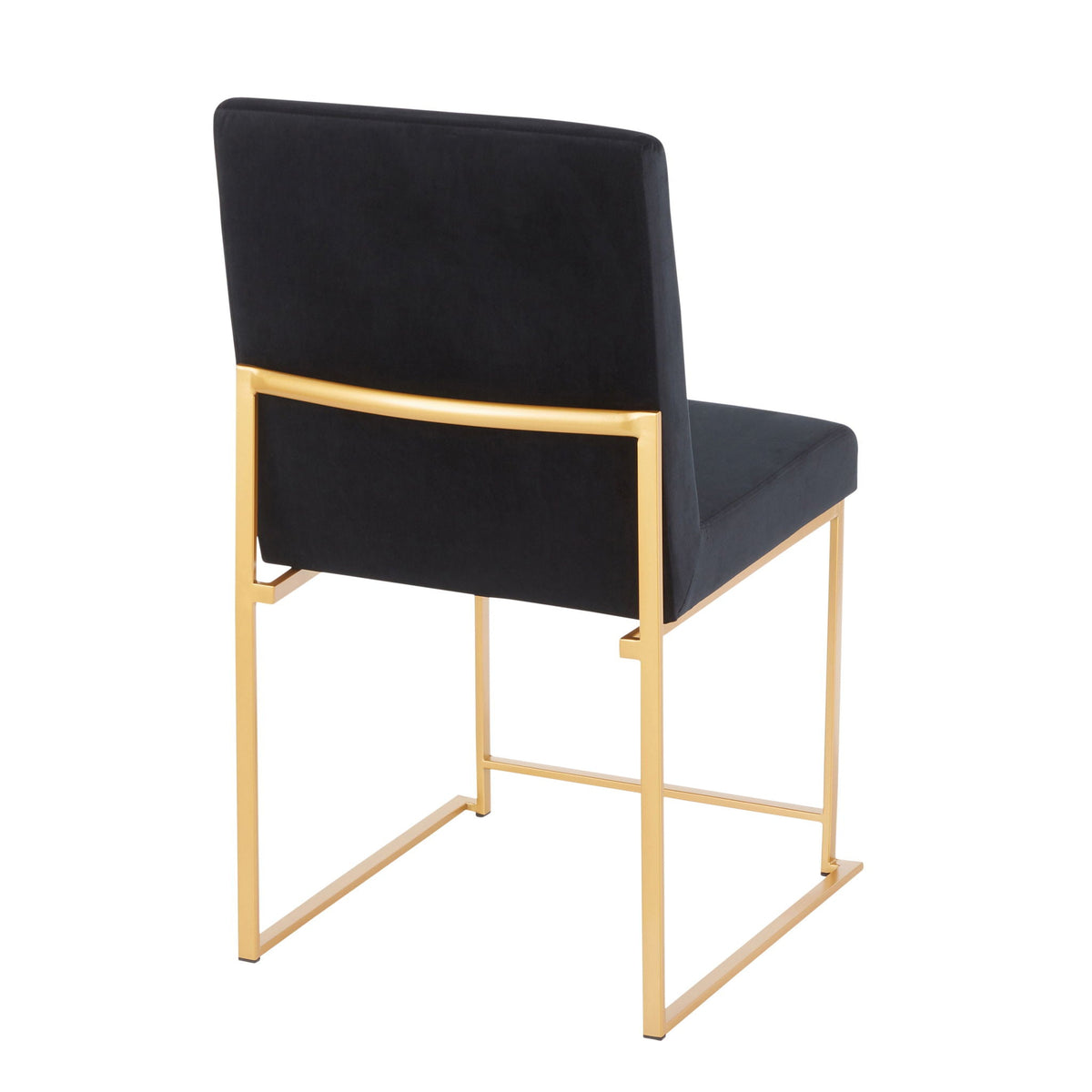 Contemporary High Back Dining Chair Set with Upholstered Seat - Multiple Colors