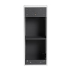 Modern Wall Mounted Bathroom Vanity with Resin Sink and Side Cabinet - Brown Ebony