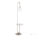Contemporary Floor Lamp with Tempered Glass Table - Gray