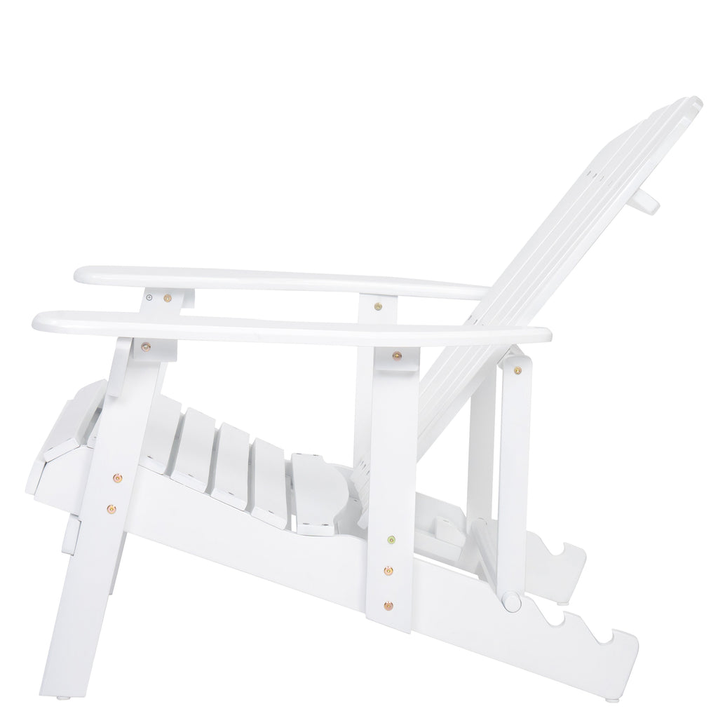 Malibu Adirondack Chair with Foldable Acacia Wood Design - Natural
