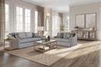 Stationary Sofa With Reversible Cushions and Two Pillows - Gray or White