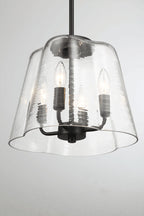 Soiree 4 Candle Lights Pendant with Metal Frame - Gold or Black