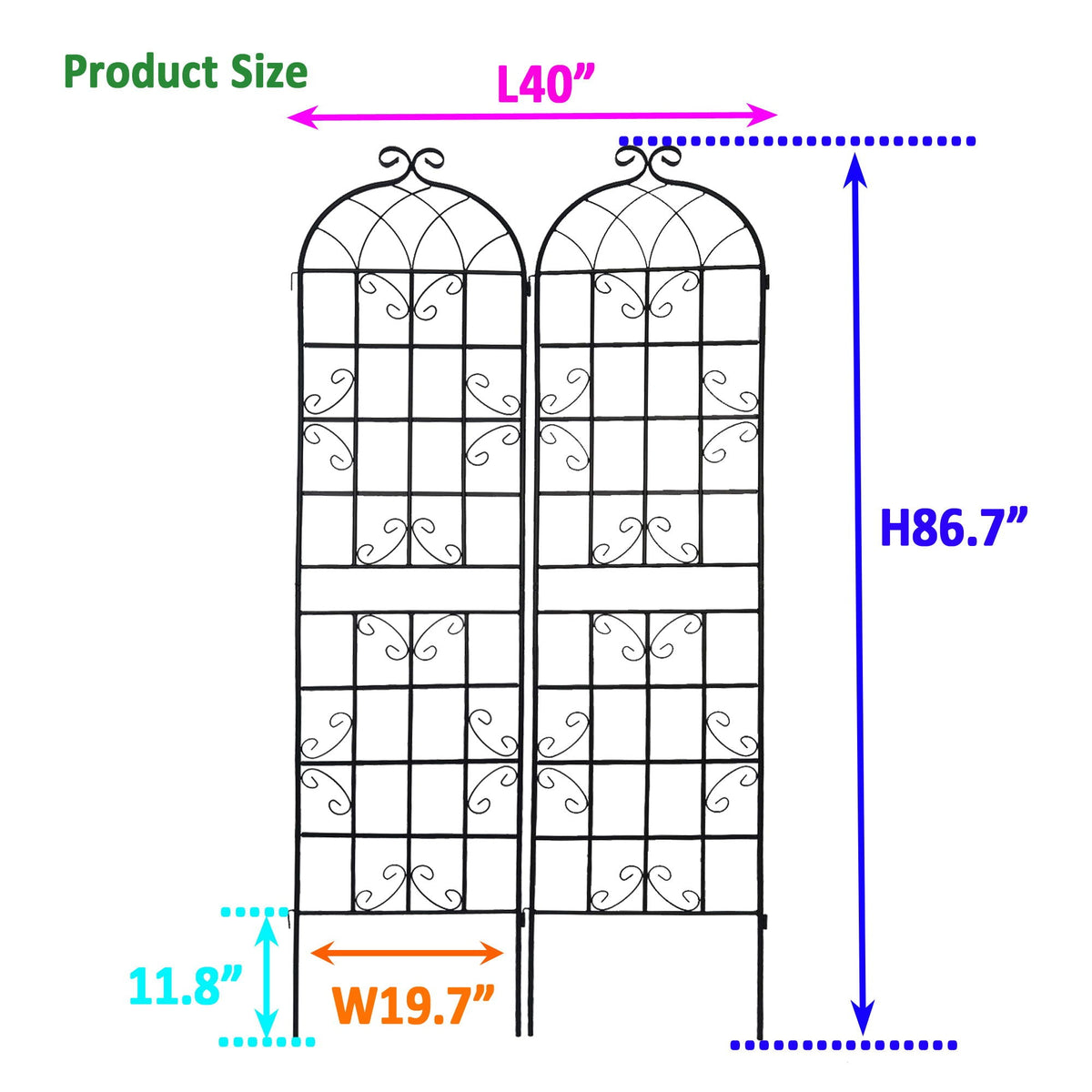 Metal Garden Rustproof Trellis for Climbing Plants – Outdoor Flower Support