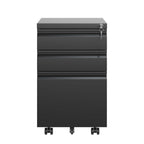 Metal Drawer Mobile File Cabinet with Lock for Secure Organization - White or Black