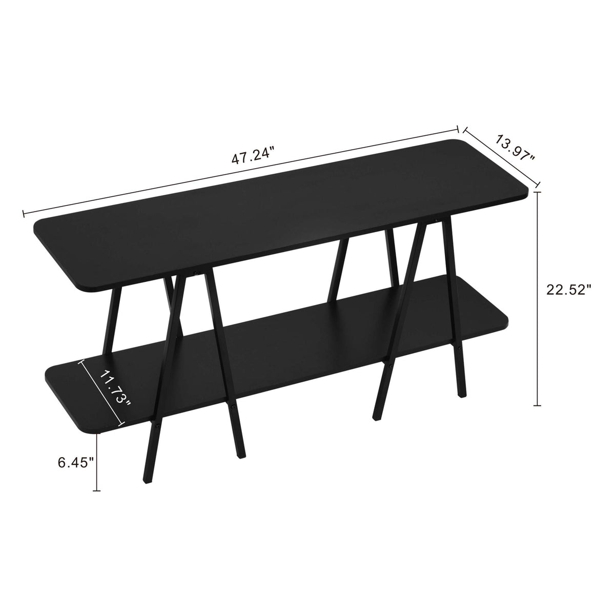Modern Console Table with Carbon Steel Legs - Gray, White, Black