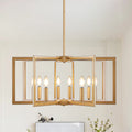 Modern Golden Geometric 8-Light Chandelier with Adjustable Suspension - Gold